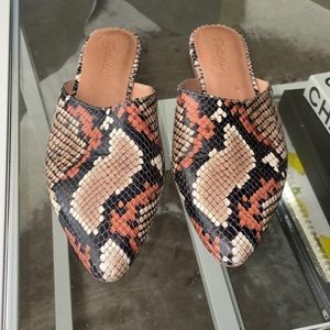 Madewell snake print mules